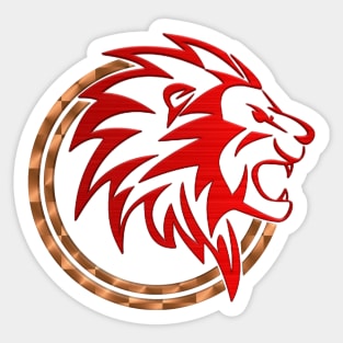 The King lion Dark Red 3D look Sticker